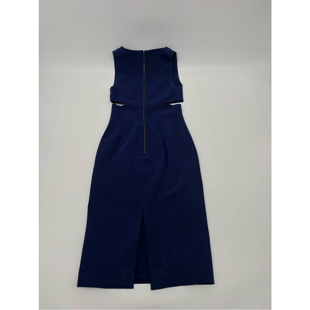 Alice + Olivia Cobalt Blue V-Neck Midi Sheath Dress - Picture 5 of 7